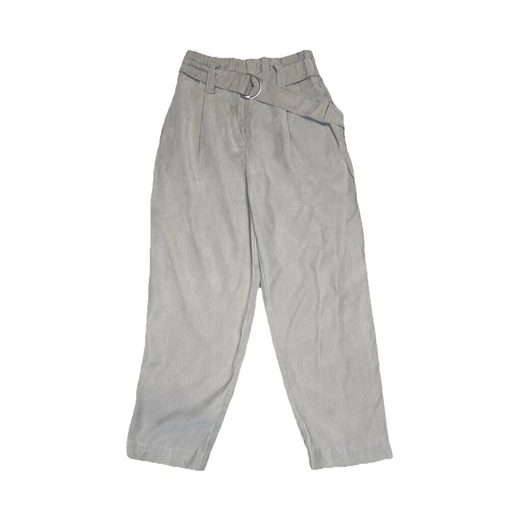 ZARA High Waisted Tan Paperbag Baggy Ankle Carrot Leg Jeans Casual MEDIUM 28x25